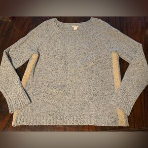 J. Crew Heather Gray Sweater with Gold Accents